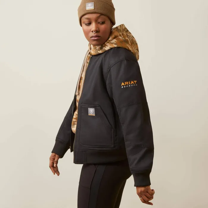 Rebar DuraCanvas Bomber Jacket Black Women Ariat Jackets and Vests Rebar DuraCanvas Bomber Jacket Black Women Ariat Jackets and Vests