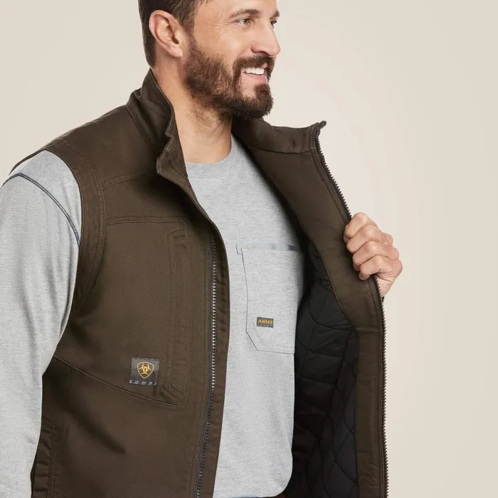 Rebar Washed DuraCanvas Insulated Vest Wren Men Ariat Jackets and Vests Rebar Washed DuraCanvas Insulated Vest Wren Men Ariat Jackets and Vests
