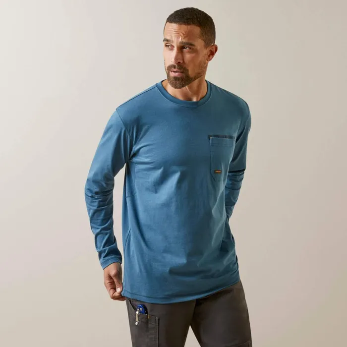 Rebar Workman Blueprint Indian Teal Men Ariat TShirts and Polos Rebar Workman Blueprint Indian Teal Men Ariat TShirts and Polos