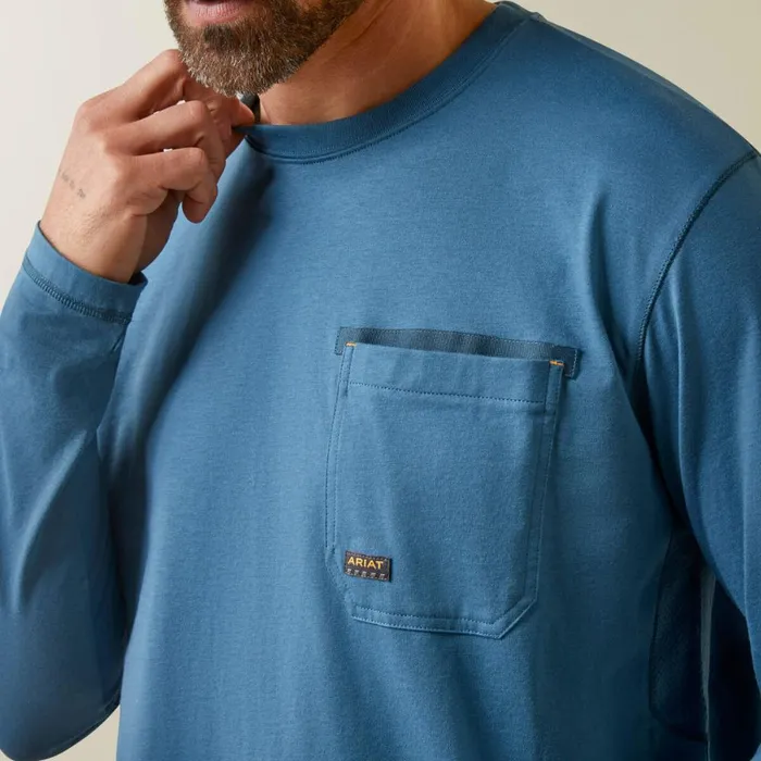 Rebar Workman Blueprint Indian Teal Men Ariat TShirts and Polos Rebar Workman Blueprint Indian Teal Men Ariat TShirts and Polos