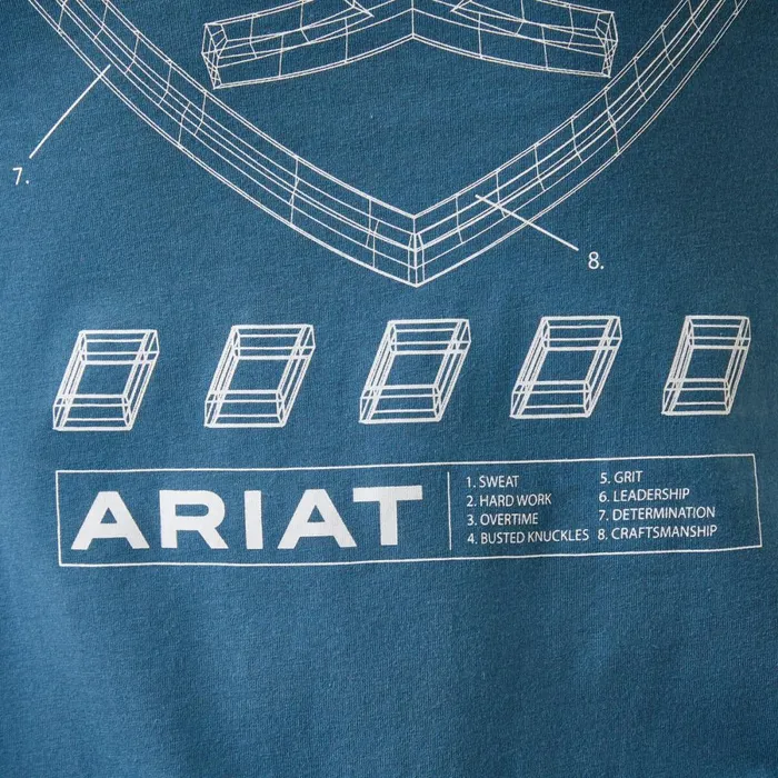 Rebar Workman Blueprint Indian Teal Men Ariat TShirts and Polos Rebar Workman Blueprint Indian Teal Men Ariat TShirts and Polos
