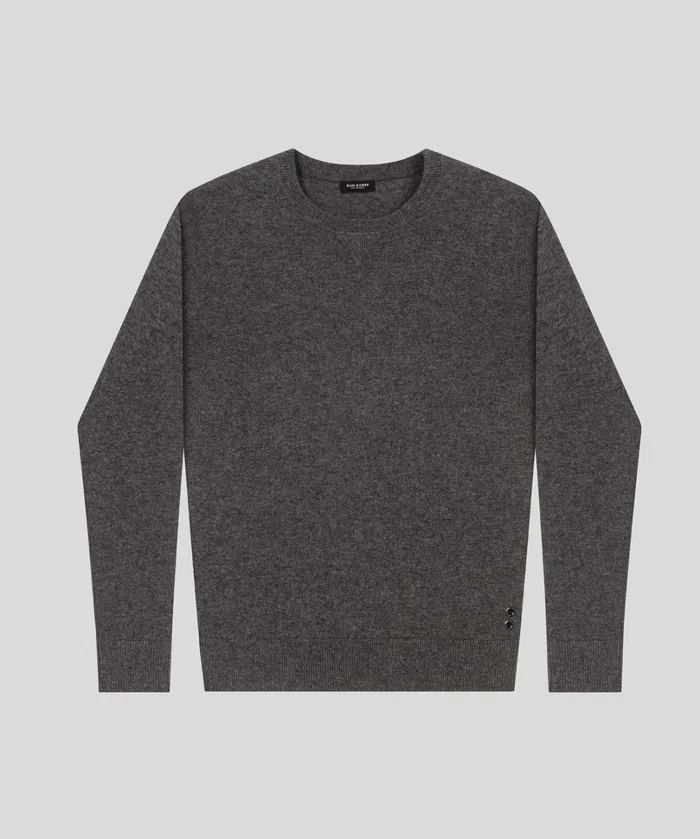 Ron Dorff Cashmere Sweater Dark Grey Melange Men Cashmere and Knitwear Tops