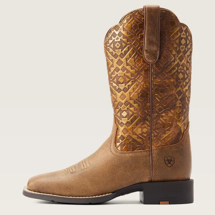 Round Up Wide Square Toe Western Boot Bare Brown Women Ariat Western Boots Round Up Wide Square Toe Western Boot Bare Brown Women Ariat Western Boots