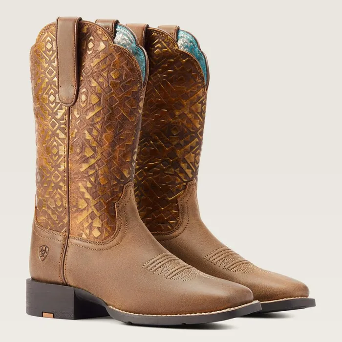 Round Up Wide Square Toe Western Boot Bare Brown Women Ariat Western Boots Round Up Wide Square Toe Western Boot Bare Brown Women Ariat Western Boots