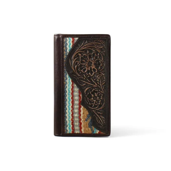 Rug Floral Embossed Rodeo Wallet Brown Men Ariat Bags and Wallets