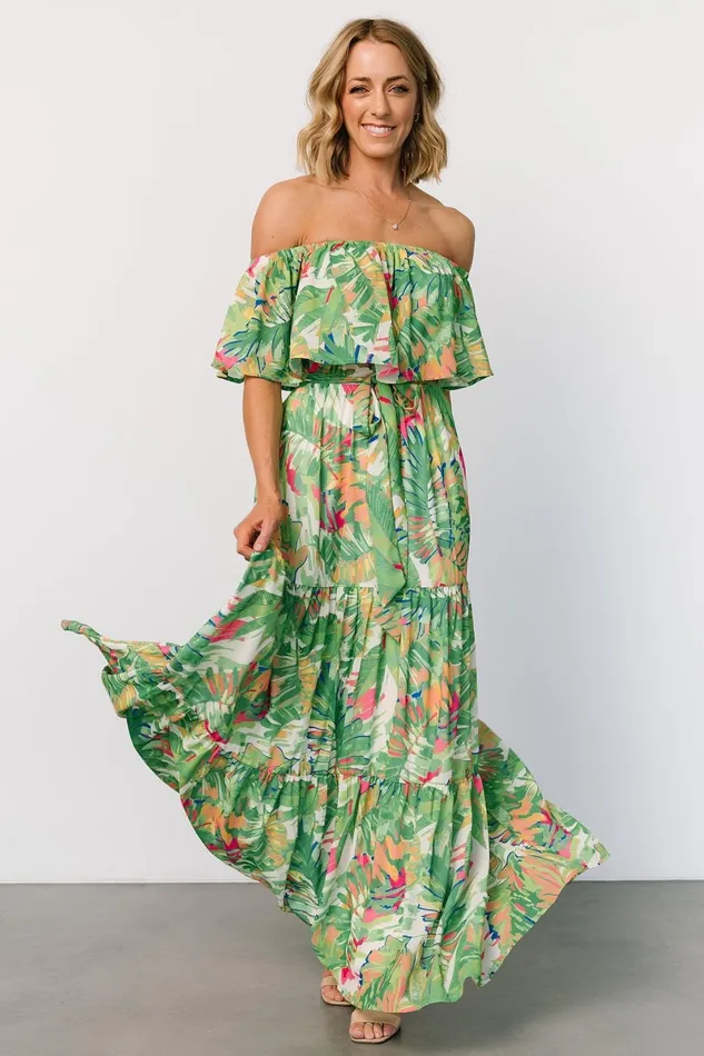 Sonoma Off Shoulder Maxi Dress Green Multi Women Baltic Born Maxi Dresses Sonoma Off Shoulder Maxi Dress Green Multi Women Baltic Born Maxi Dresses