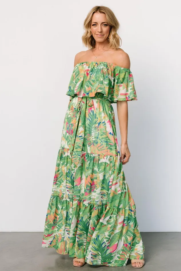 Sonoma Off Shoulder Maxi Dress Green Multi Women Baltic Born Maxi Dresses Sonoma Off Shoulder Maxi Dress Green Multi Women Baltic Born Maxi Dresses