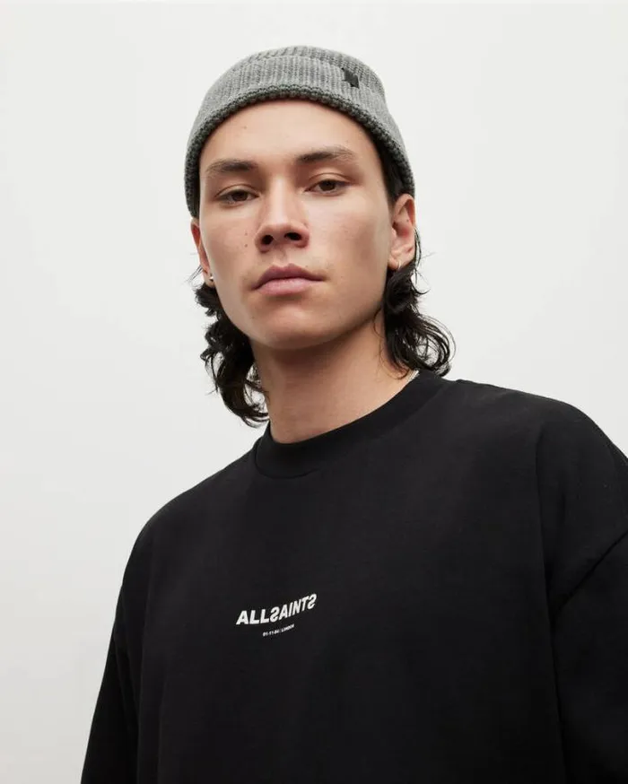 Subverse Oversized Crew Neck TShirt Jet Black Men AllSaints TShirts