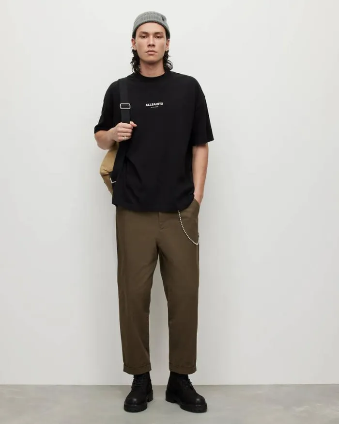 Subverse Oversized Crew Neck TShirt Jet Black Men AllSaints TShirts