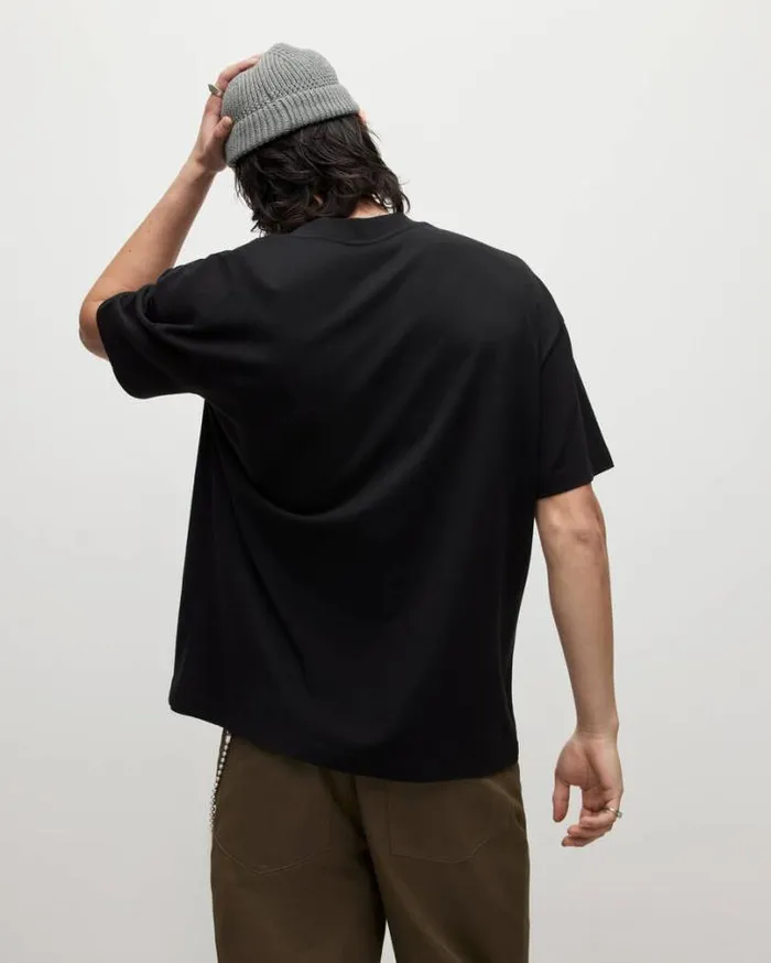 Subverse Oversized Crew Neck TShirt Jet Black Men AllSaints TShirts