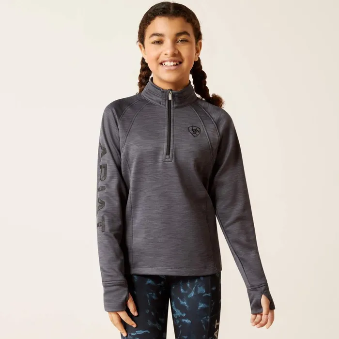 TEK Team 12 Zip Sweatshirt Ebony Grey Kids Ariat English Riding Clothing