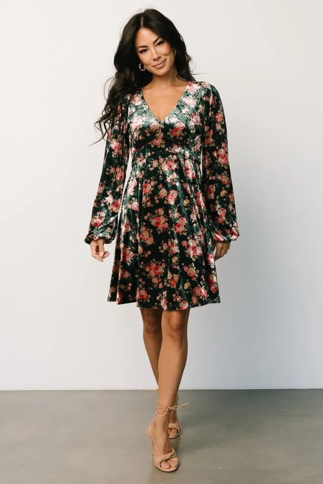 Teri Velvet Short Dress Forest Multi Women Baltic Born Short Dresses