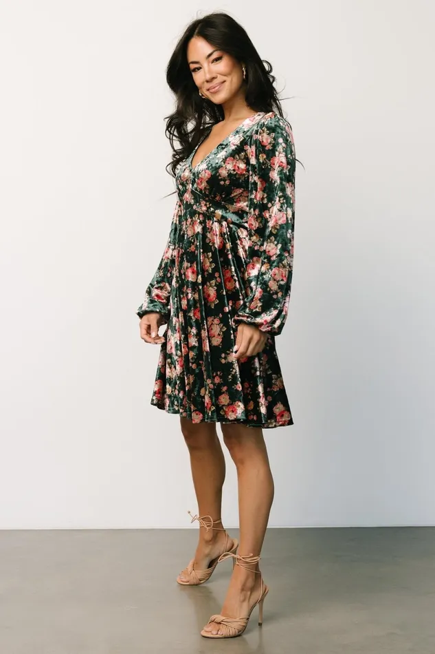Teri Velvet Short Dress Forest Multi Women Baltic Born Short Dresses
