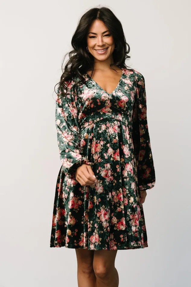 Teri Velvet Short Dress Forest Multi Women Baltic Born Short Dresses