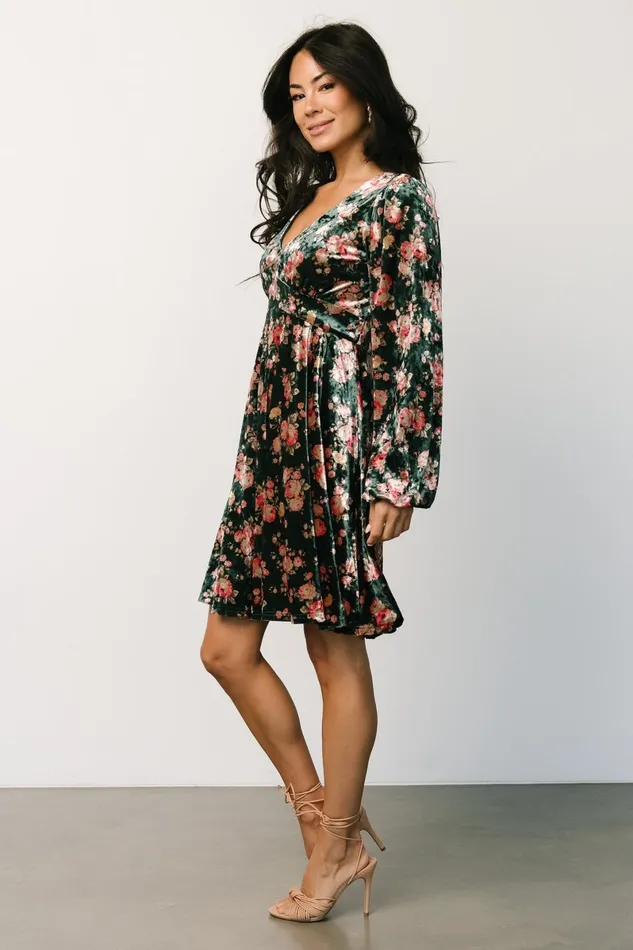Teri Velvet Short Dress Forest Multi Women Baltic Born Short Dresses