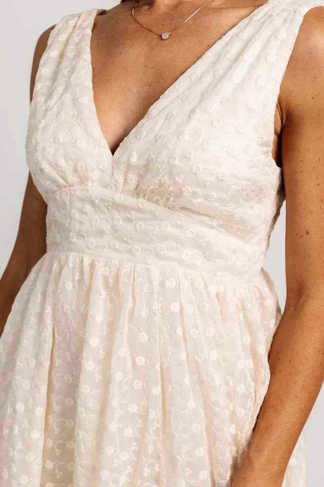 Thalia Embroidered Tank Midi Dress Vintage Cream Women Baltic Born Bridal Thalia Embroidered Tank Midi Dress Vintage Cream Women Baltic Born Bridal