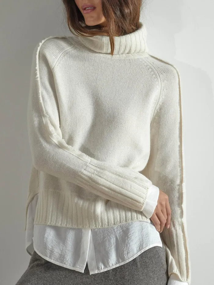 The Jolie Fringe Layered Looker Linen With White Underlayer Women Brochu Walker Looker Sweaters