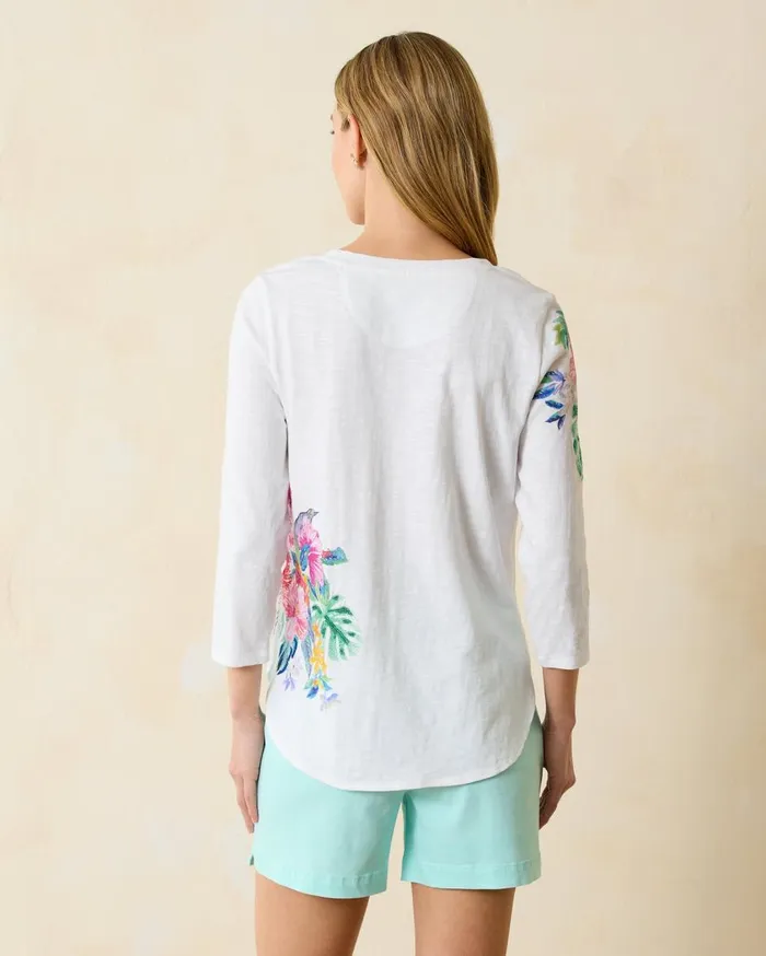 Tommy Bahama Perfectly Paradise Lux 34Sleeve TShirt White Women Loungewear Tommy Bahama Perfectly Paradise Lux 34Sleeve TShirt White Women Loungewear