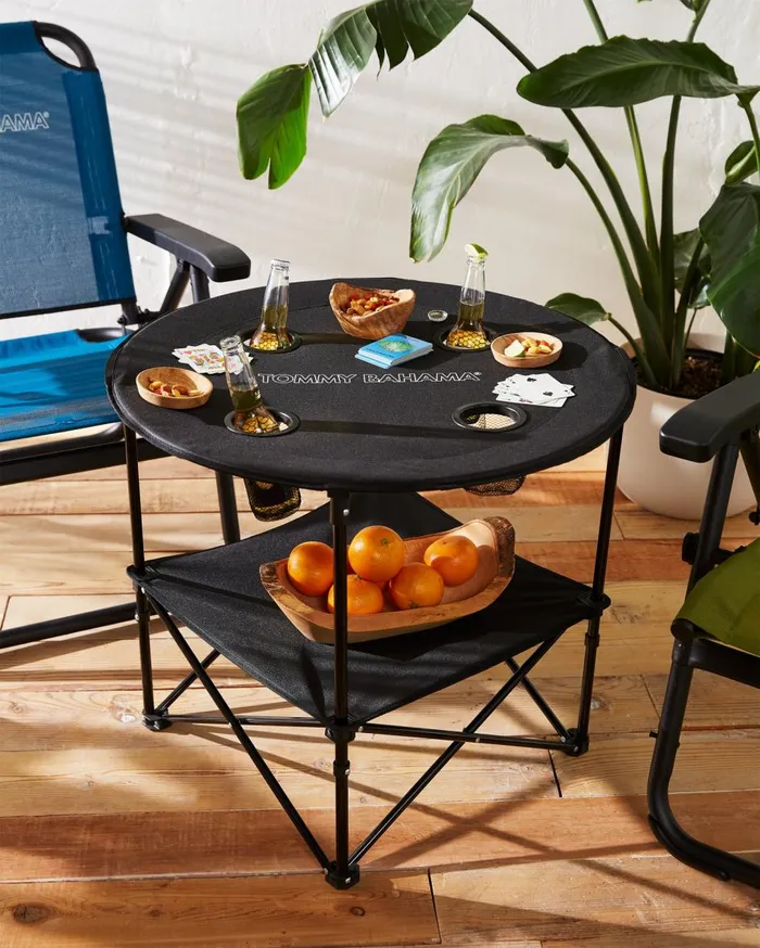 Tommy Bahama Tommy Bahama 28Inch Excursion Table Black Beach and Home Outdoor Accessories