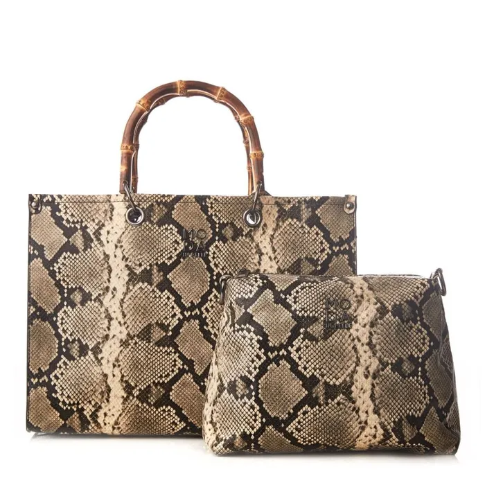 Tote Bags Women Moda In Pelle Marisa Bag Mono Snake Snake Print