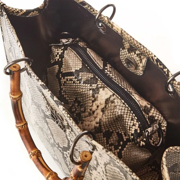 Tote Bags Women Moda In Pelle Marisa Bag Mono Snake Snake Print