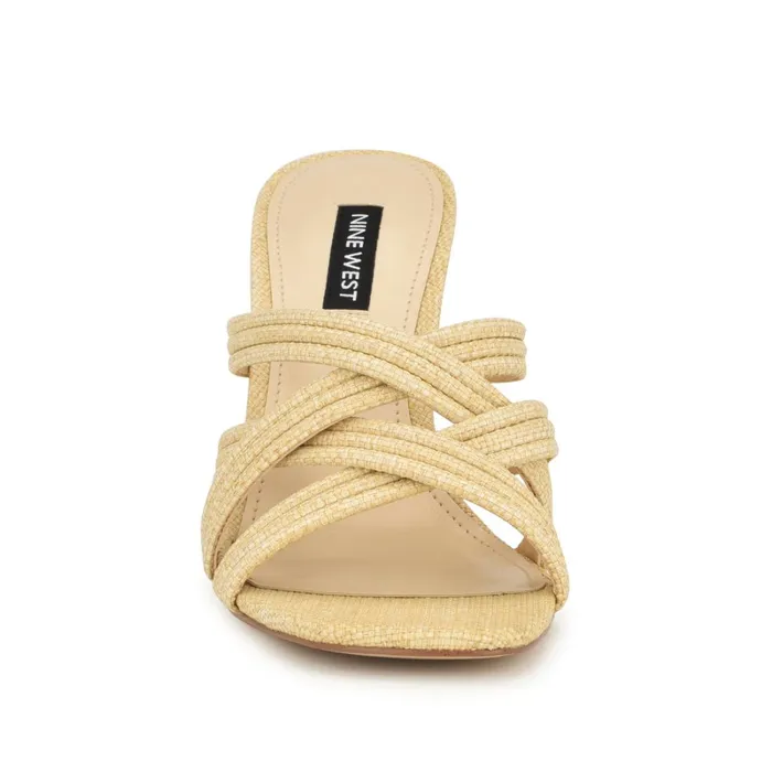 Tracee Heeled Slide Sandals Natural Women Nine West Dress Tracee Heeled Slide Sandals Natural Women Nine West Dress