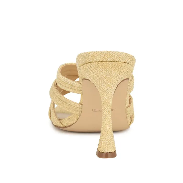 Tracee Heeled Slide Sandals Natural Women Nine West Dress Tracee Heeled Slide Sandals Natural Women Nine West Dress
