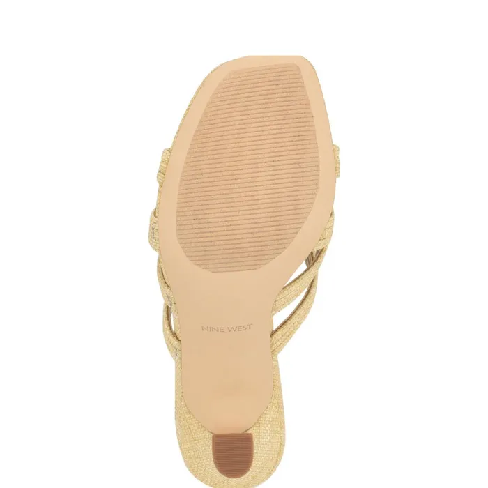 Tracee Heeled Slide Sandals Natural Women Nine West Dress Tracee Heeled Slide Sandals Natural Women Nine West Dress