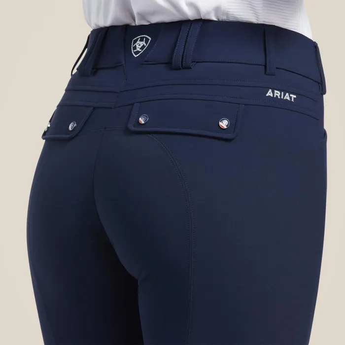 Tri Factor Grip Knee Patch Breech Navy Women Ariat Pants and Shorts Tri Factor Grip Knee Patch Breech Navy Women Ariat Pants and Shorts