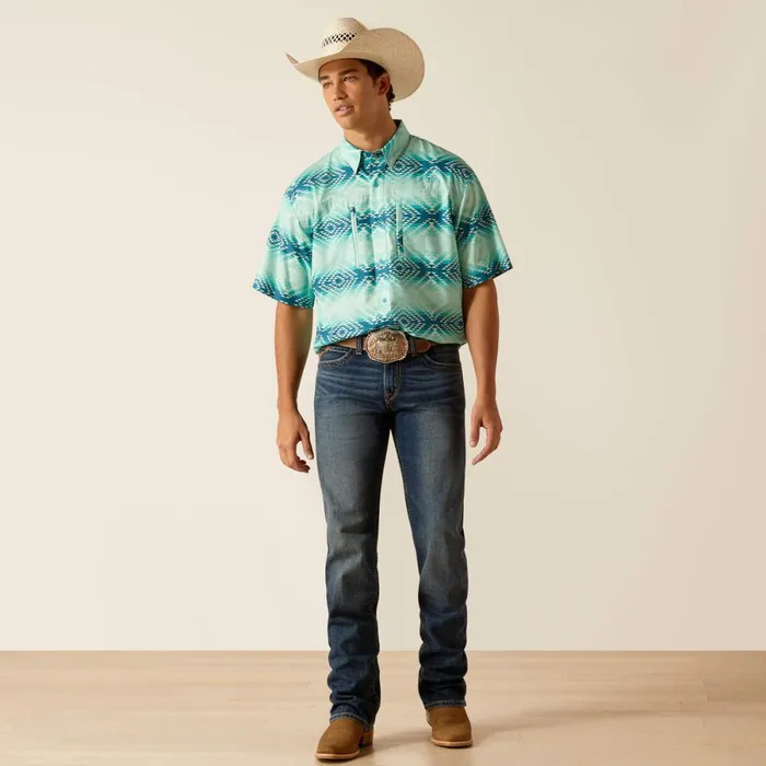 VentTEK Classic Fit Shirt Bleached Aqua Men Ariat Button Down Shirts VentTEK Classic Fit Shirt Bleached Aqua Men Ariat Button Down Shirts