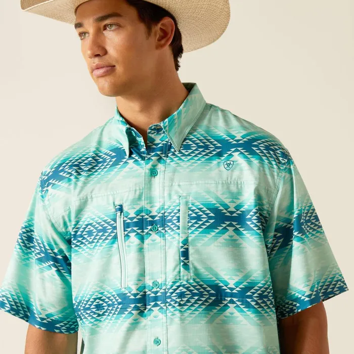 VentTEK Classic Fit Shirt Bleached Aqua Men Ariat Button Down Shirts VentTEK Classic Fit Shirt Bleached Aqua Men Ariat Button Down Shirts