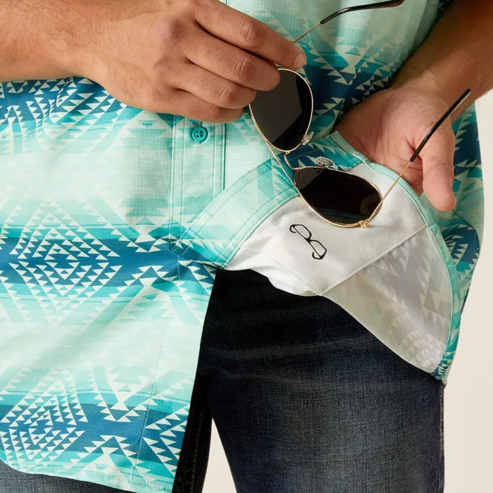 VentTEK Classic Fit Shirt Bleached Aqua Men Ariat Button Down Shirts VentTEK Classic Fit Shirt Bleached Aqua Men Ariat Button Down Shirts