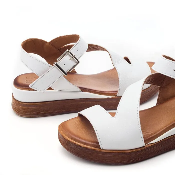 Wedge Sandals Women Moda In Pelle Palmers White Leather