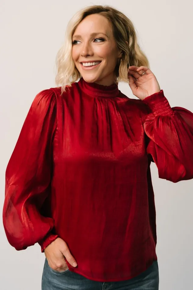 Willa Shimmer Top Wine Women Baltic Born Blouses Shirts Willa Shimmer Top Wine Women Baltic Born Blouses Shirts