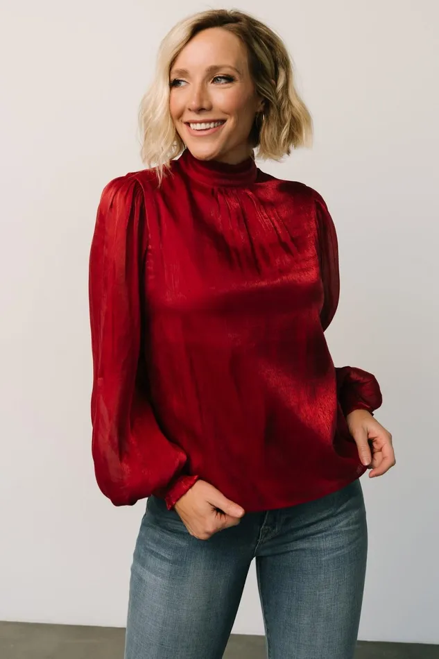 Willa Shimmer Top Wine Women Baltic Born Blouses Shirts Willa Shimmer Top Wine Women Baltic Born Blouses Shirts