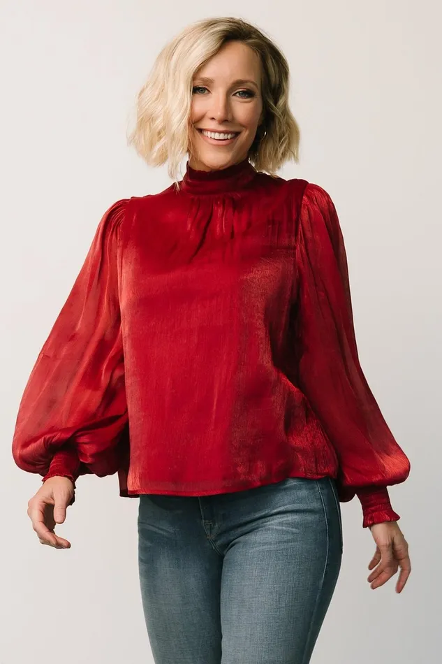 Willa Shimmer Top Wine Women Baltic Born Blouses Shirts Willa Shimmer Top Wine Women Baltic Born Blouses Shirts
