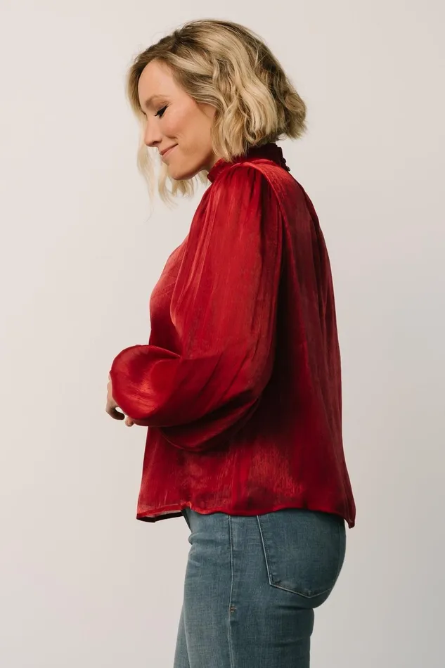Willa Shimmer Top Wine Women Baltic Born Blouses Shirts Willa Shimmer Top Wine Women Baltic Born Blouses Shirts