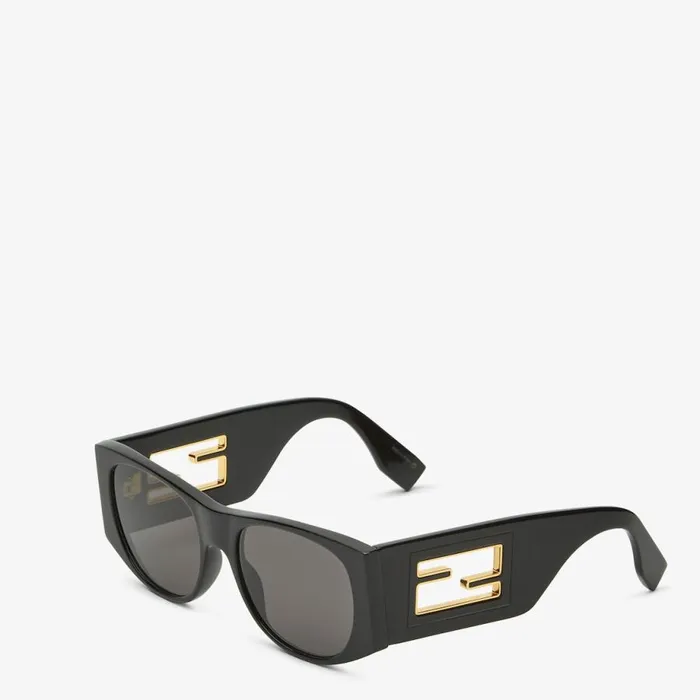 Woman Black Acetate Sunglasses Brown Fendi Sunglasses
