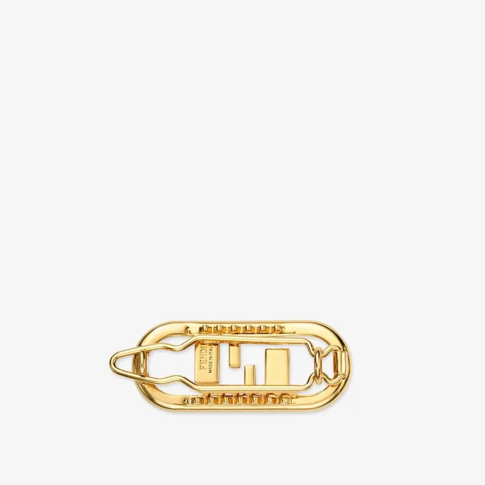 Woman Gold Coloured Hair Clip Gold Fendi Hair Accessories