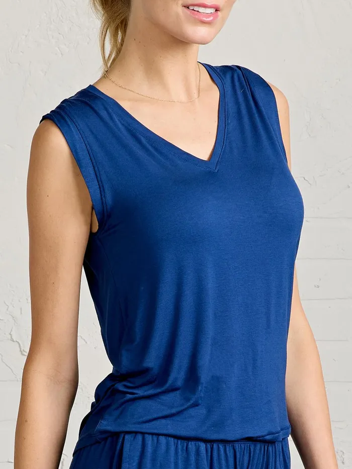 Women Bamboo Silk Sleep VNeck Tasc Performance Sleepwear