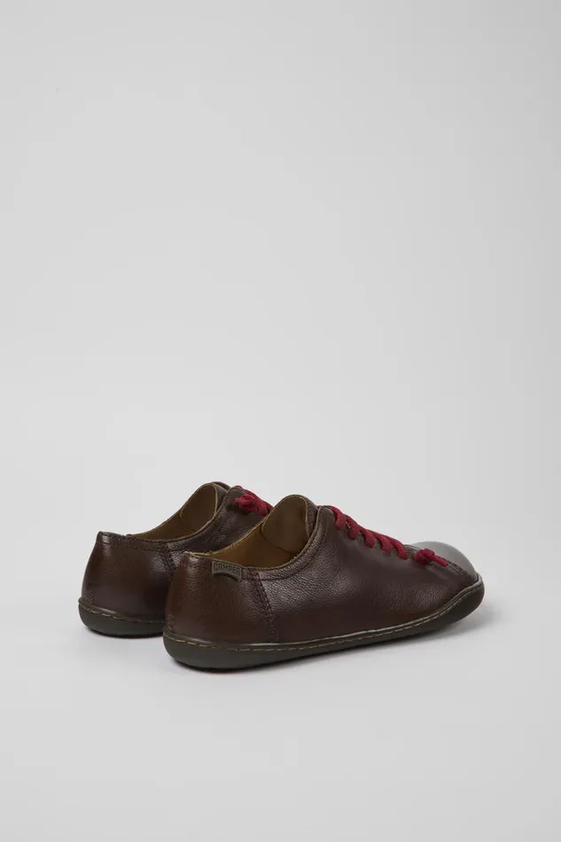 Women Camper Flat Shoes Peu Brown Leather Shoes Women Camper Flat Shoes Peu Brown Leather Shoes