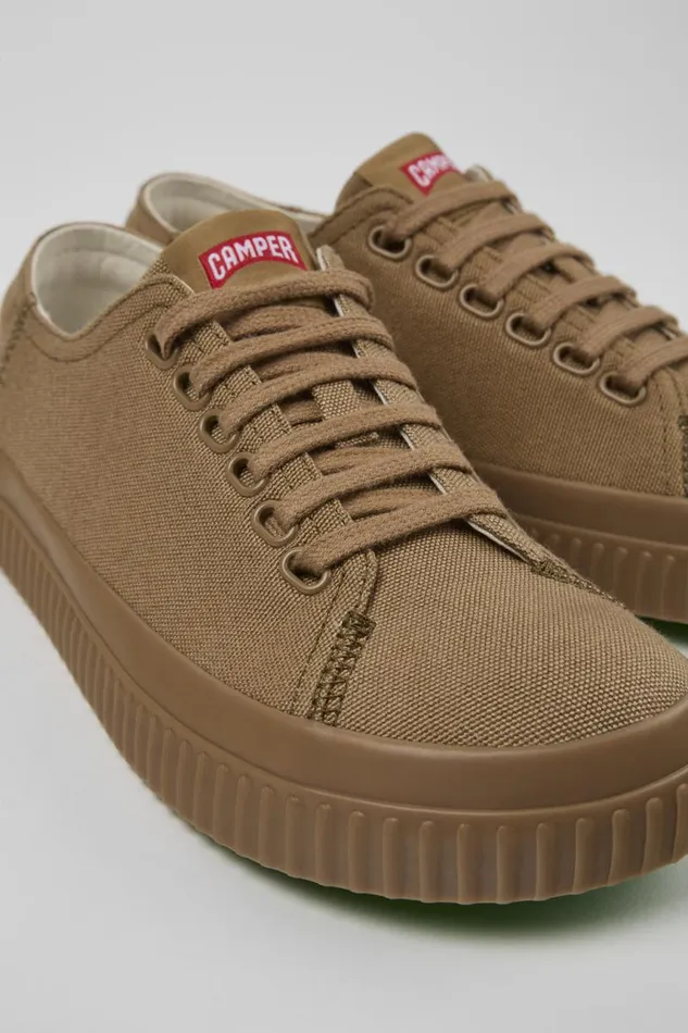 Women Camper Sneakers Peu Roda Brown Textile Shoes