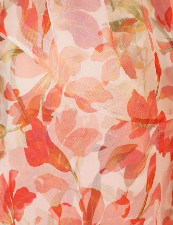Women Clothing Zimmermann Tranquillity Floral Strap Gown Red Lily
