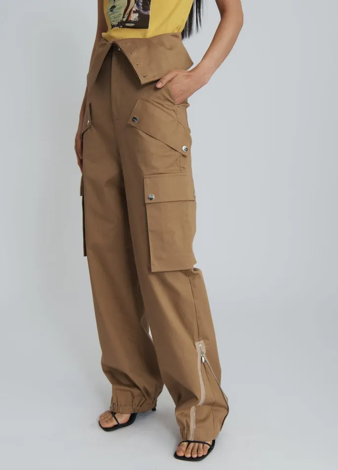 Women Double Waistband Cargo Pants MONSE Bottoms
