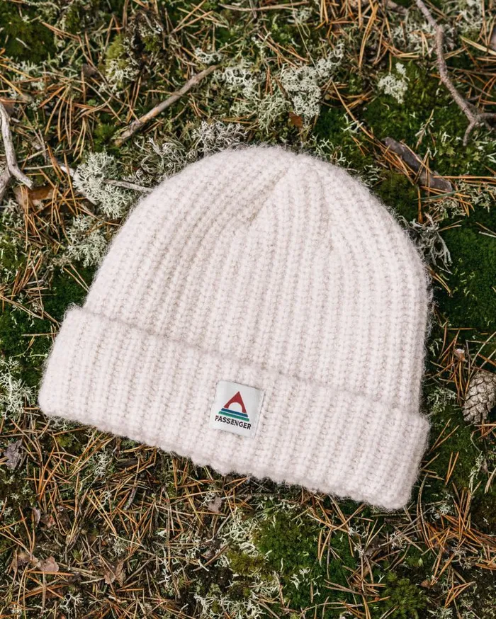 WomenMen Beanies Passenger Redwood Fleece Lined Recycled Beanie Vintage White Vintage White