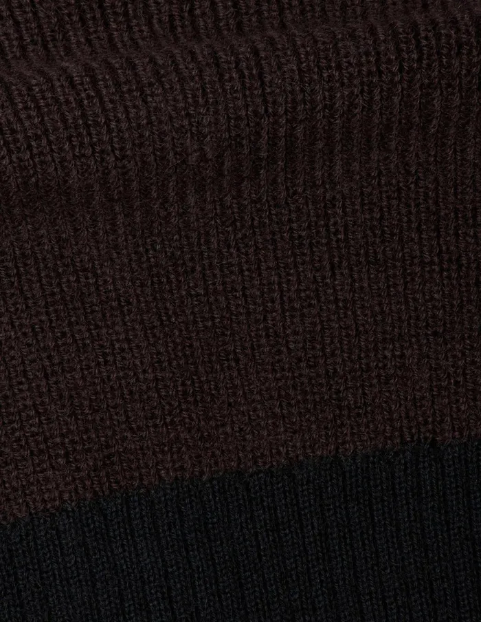 Women Mhl Contrast Trim Waistcoat Chocolate Black Margaret Howell Knitwear