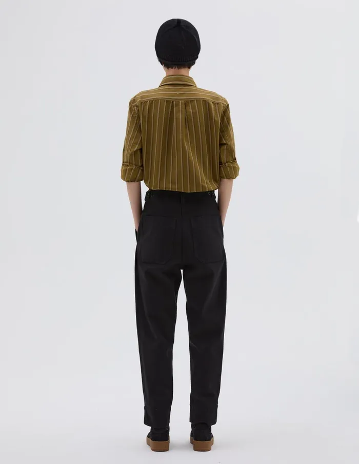 Women Mhl Tab Waist Tapered Trouser Off Black Margaret Howell Trousers