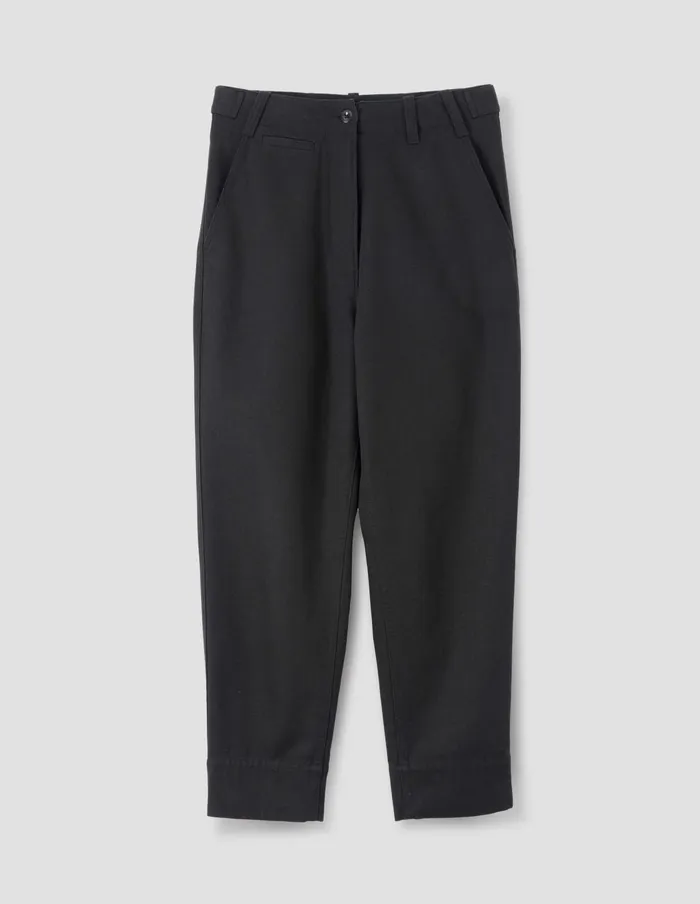 Women Mhl Tab Waist Tapered Trouser Off Black Margaret Howell Trousers