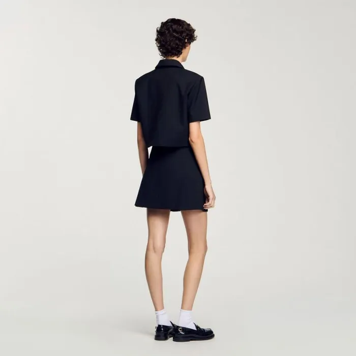 Women Skirts SANDRO Short Pleated Skirt Black