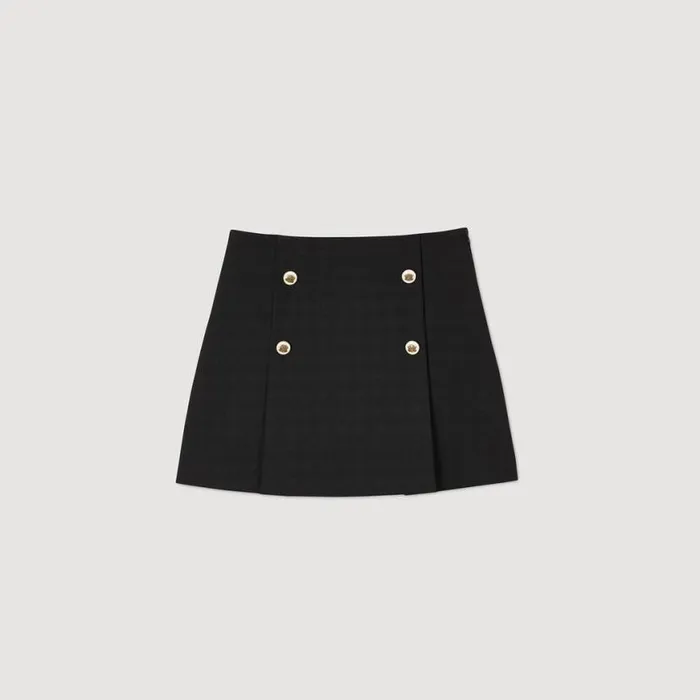 Women Skirts SANDRO Short Pleated Skirt Black